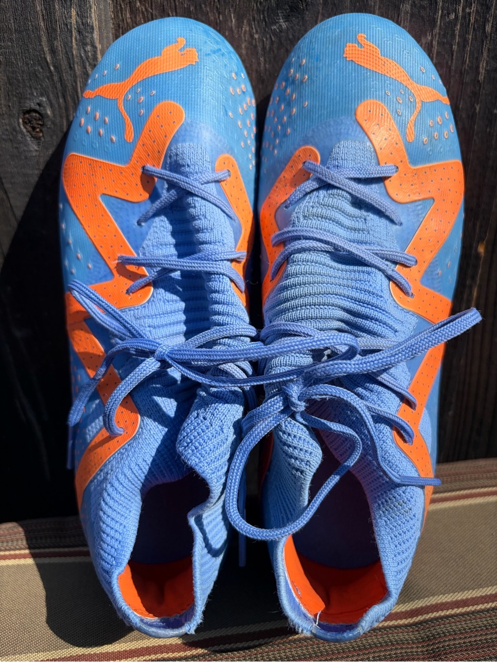 PUMA 4Y Youth Kids Future Match FG/AG Supercharge Blue Glimmer Soccer Cleats